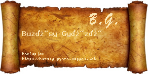 Buzásy Győző névjegykártya
